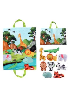 Generic Source Manufacturers Baby Fabric Car Model With Storage Bag Carpet Baby Tear Can Bite Early Education Toys-Color:Animal Set (9 Animals + Bells) 125g  - Image 1