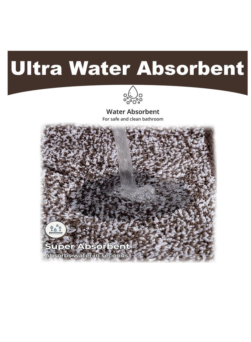TYCOM سجاد الحمام حصيرة 50x80 سم غير قابلة للانزلاق ناعمة رقيقة من الألياف الدقيقة سجادة دش قابلة للغسل في الغسالة سريعة الجفاف حصائر استحمام فائقة للحمام والدش بني قهوة. - Image 3