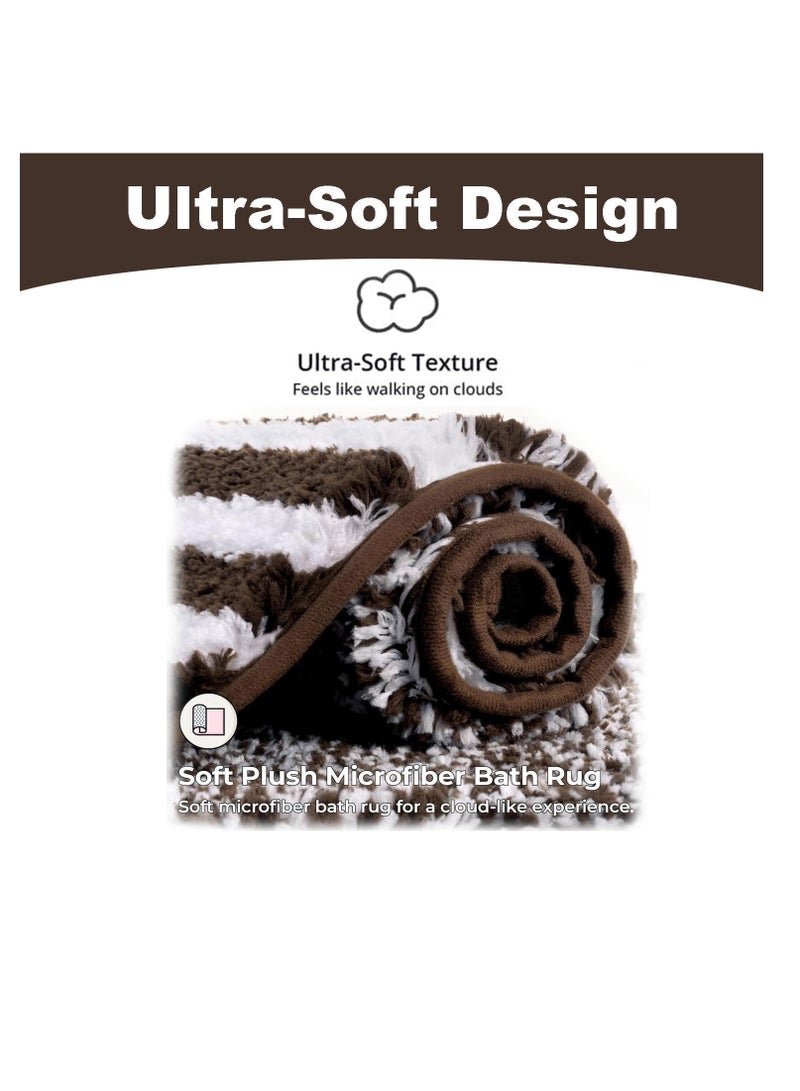 TYCOM سجاد الحمام حصيرة 50x80 سم غير قابلة للانزلاق ناعمة رقيقة من الألياف الدقيقة سجادة دش قابلة للغسل في الغسالة سريعة الجفاف حصائر استحمام فائقة للحمام والدش بني قهوة. - Image 4