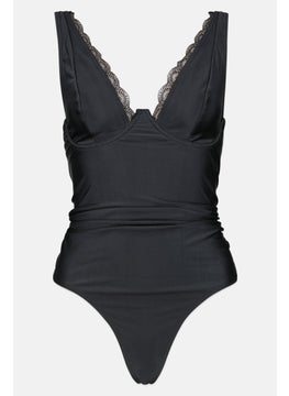 Wolf & Whistle Women Solid One Piece Swimwear, Black  - Image 1