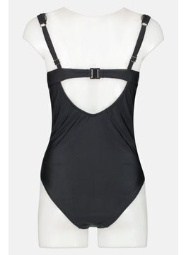 Wolf & Whistle Women Solid One Piece Swimwear, Black  - Image 2
