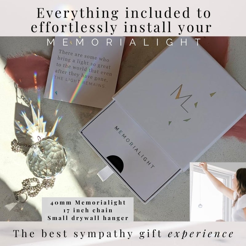 Memorialight Modern Grief Gift, 40mm Crystal Ornament Rainbow Maker, Unique Memorial Gifts for Loss of Family, Loved Ones, Miscarriage, Best for Funerals, Sympathy, Bereavement, Daily Remembrance - Image 4