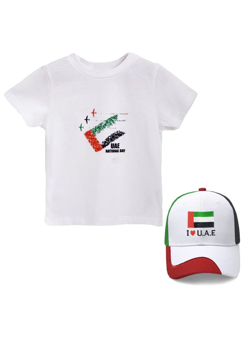 Home Smart Home Smart National Day Shirt with Cap for Kids Celebrate UAE National Day in Style Dress for National Festive Events
