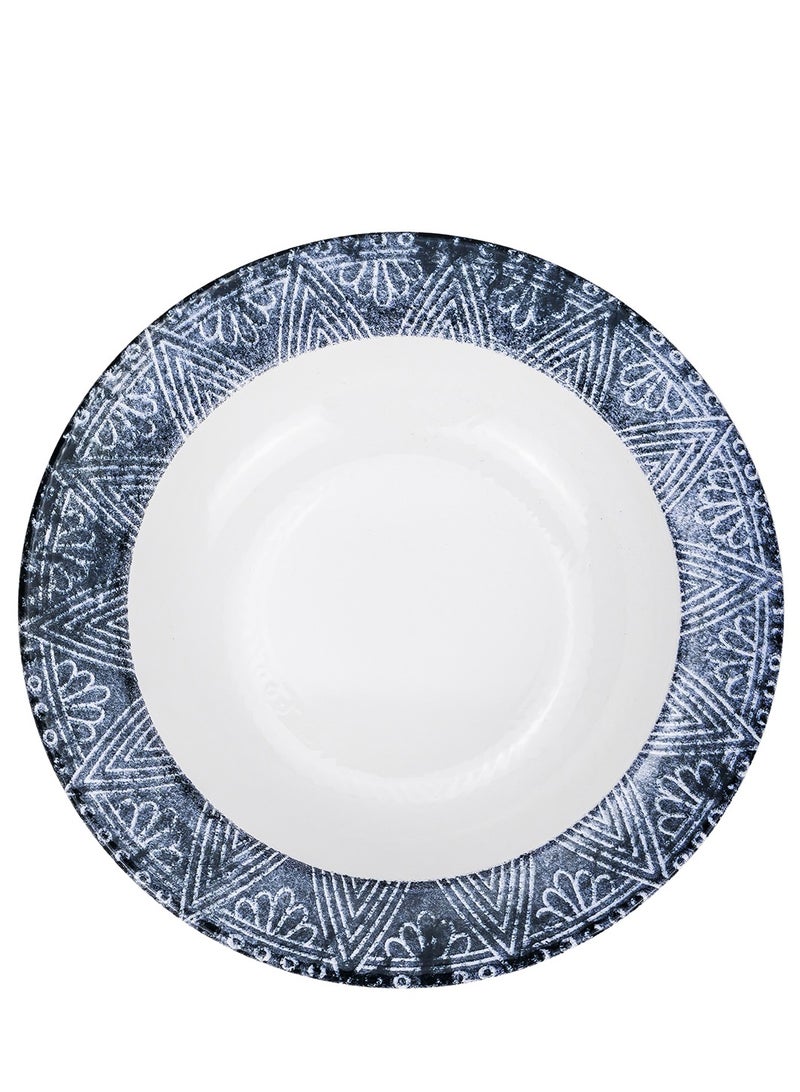 EDESSA Edessa Ceramic Ginko 22Cm Round Soup Plate, White (Set of 4)  - Image 5