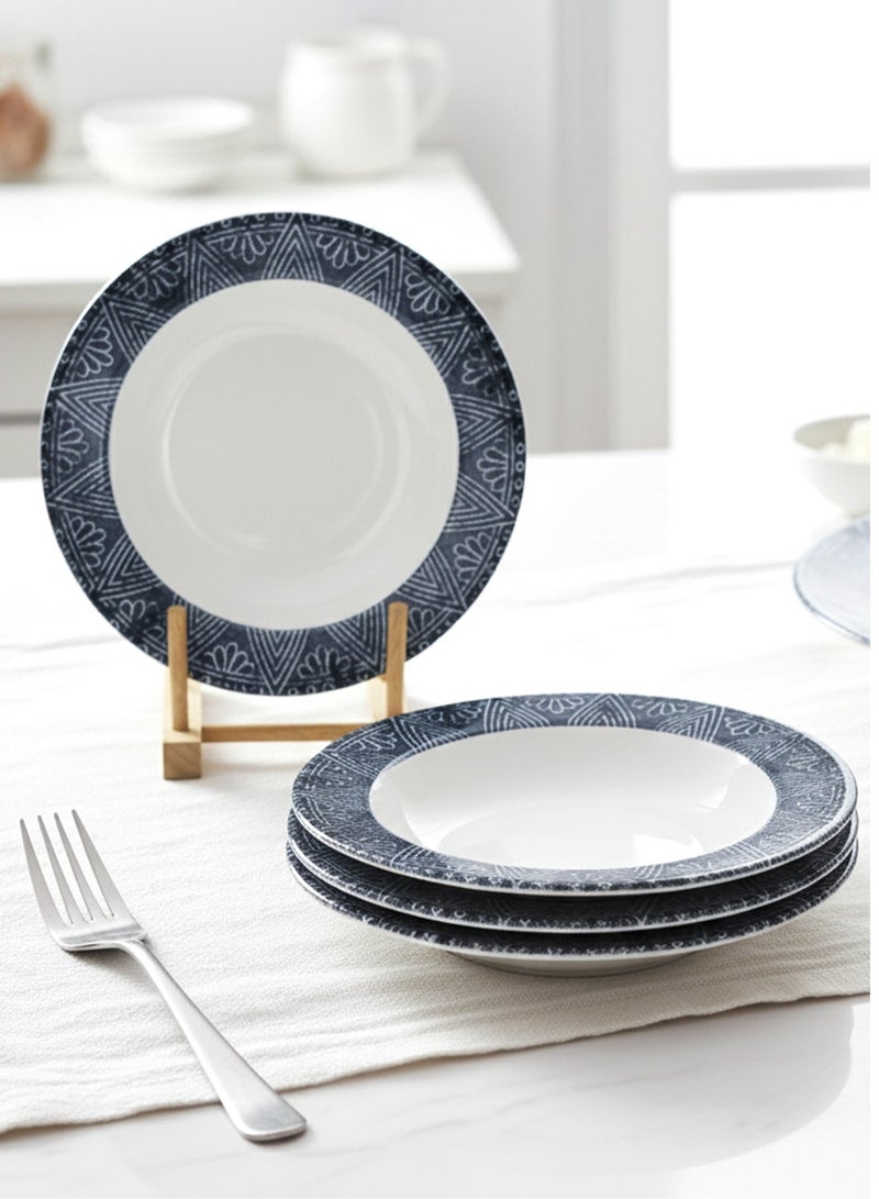 EDESSA طبق شوربة سيراميك إديسا جينكو 22 سم دائري، (مجموعة من 4) - Image 1