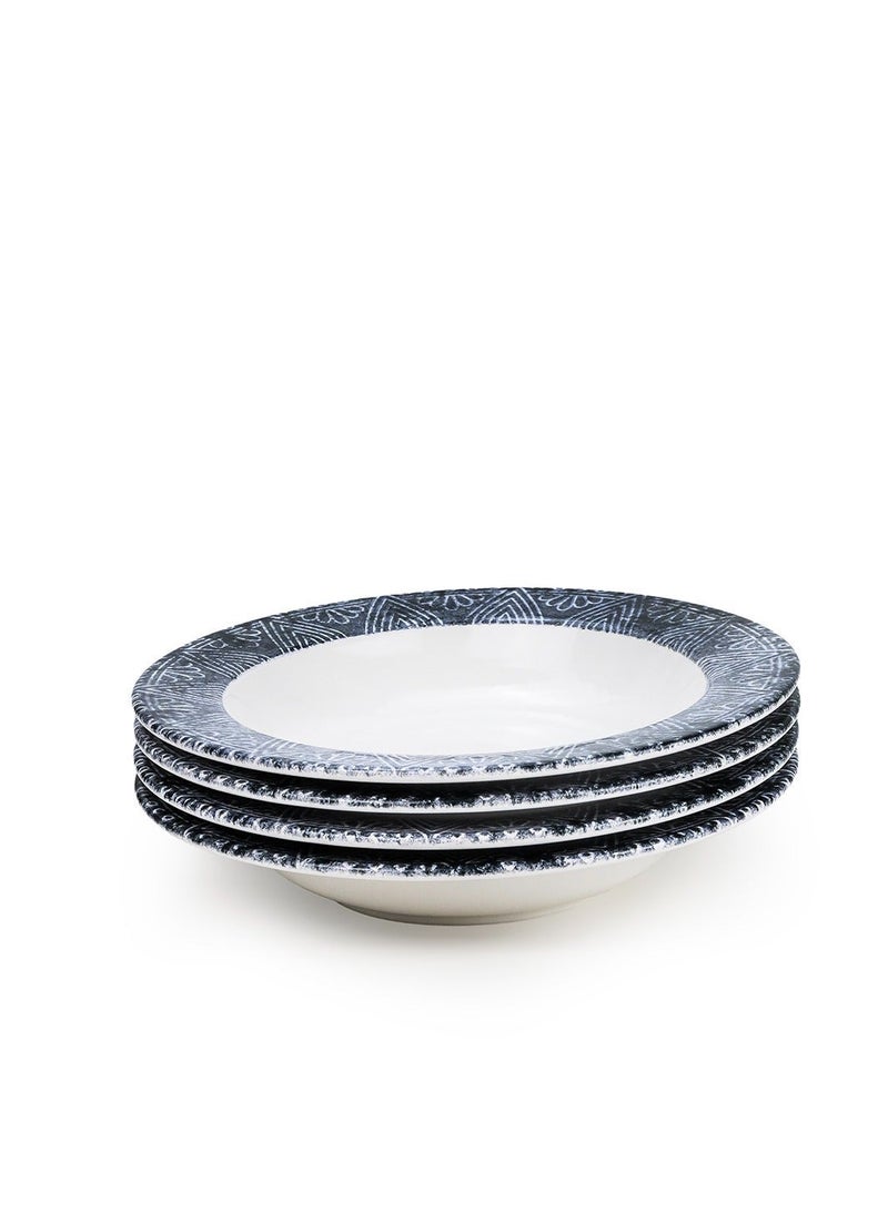 EDESSA طبق شوربة سيراميك إديسا جينكو 22 سم دائري، (مجموعة من 4) - Image 3
