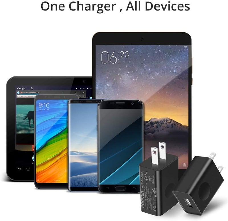 FONKEN USB Wall Charger 3Pack 5V 2A Power Adapter Universal Travel USB Plug Cell Phone Block Cube Compatible With iPhone iPad Google Nexus Samsung LG HTC Moto Kindle and More - Image 4