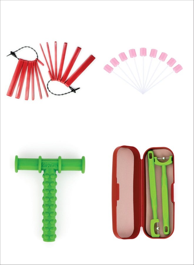MJ Talk Tools® Special Kit,Sensory Integration Tools,Speech Tools,Feeding Tools,Bite Blocks (Red) Oral Swabs (pink) Chewy Tubes (Green) Tongue Tip Lateralization and Elevation (Green) Pack of 1 - Image 1