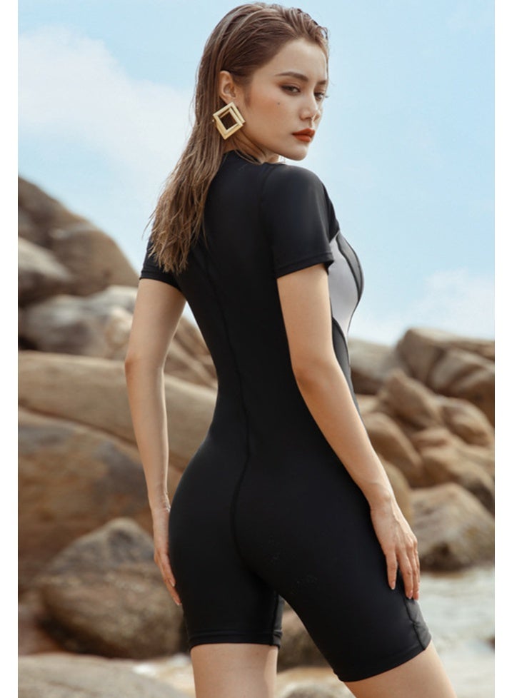 Al Aoyama Plus Size One Piece Long Sleeve Rash Guard for Women,  Sun Protection Swimwear , Tummy Control Modest Bathing Suit for Summer, Swimming, Surfing - Image 4