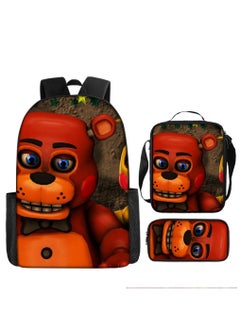 Generic Toy bear large capacity backpack for primary and secondary school students, anime cartoon backpack, shoulder bag, pencil case, 3-piece set for both men and women  - Image 1