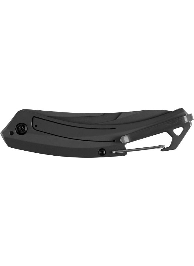 Kershaw - Kershaw Reverb XL Pocketknife; 3 in. 8Cr13MoV Titanium Carbo-Nitride Coated Blade; Carbon Fiber Overlay Handle with Steel Back; Manual Opening, Carabiner Clip and Frame Lock (1225), Black - Image 1