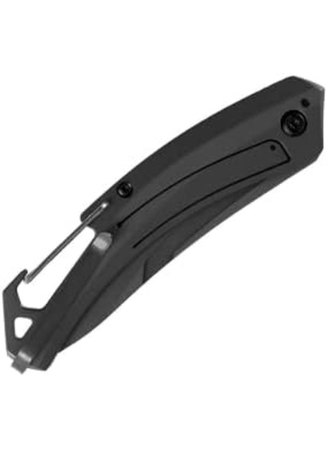 Kershaw - Kershaw Reverb XL Pocketknife; 3 in. 8Cr13MoV Titanium Carbo-Nitride Coated Blade; Carbon Fiber Overlay Handle with Steel Back; Manual Opening, Carabiner Clip and Frame Lock (1225), Black - Image 1