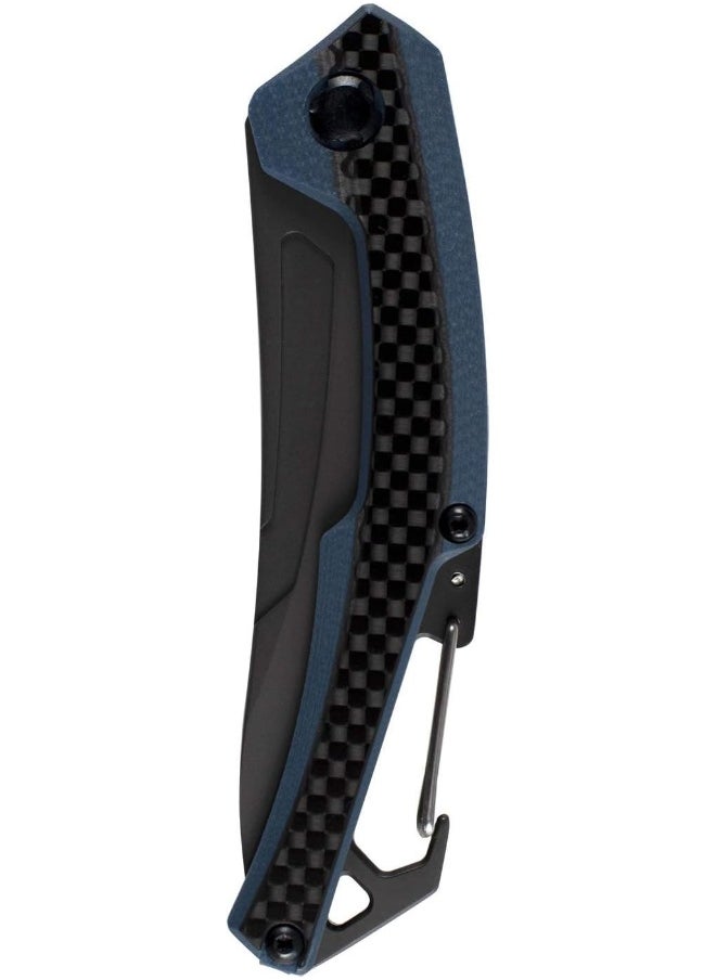 Kershaw - Kershaw Reverb XL Pocketknife; 3 in. 8Cr13MoV Titanium Carbo-Nitride Coated Blade; Carbon Fiber Overlay Handle with Steel Back; Manual Opening, Carabiner Clip and Frame Lock (1225), Black - Image 1