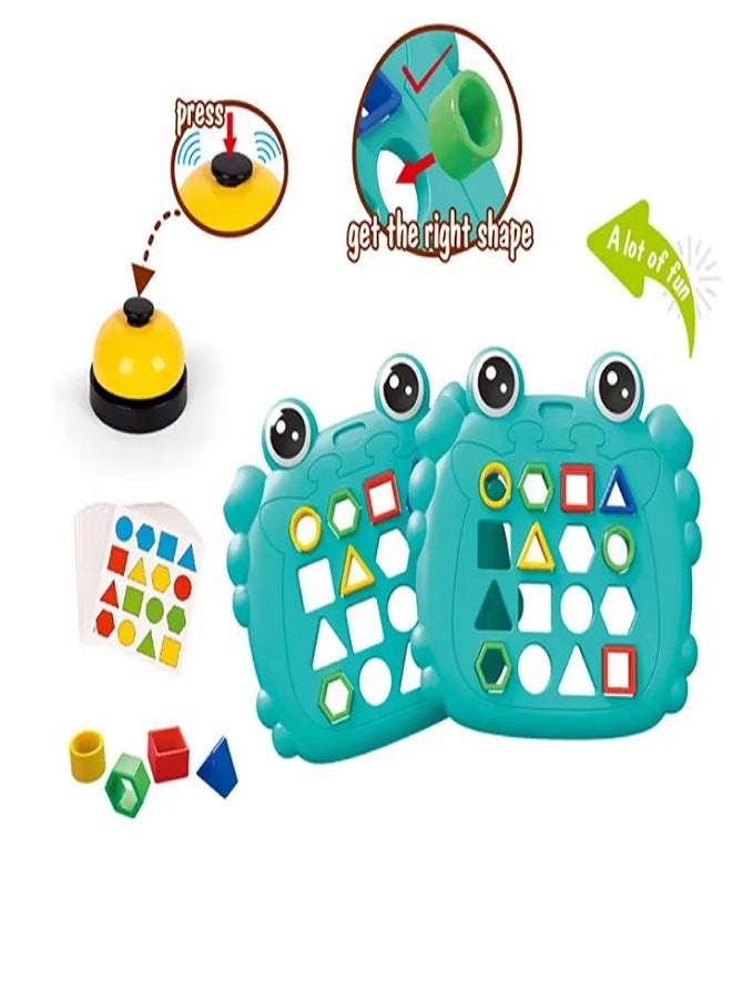 Cute Shape Geometry Cognition - Crab Pairing Game Numerous Patterns Color Shape Matching Toys - Includes 2 Crabs , Educational Games for Kids