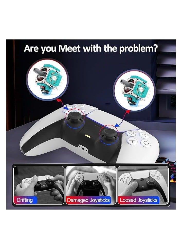 راكسوم 4 قطعة عصا تحكم ثلاثية الأبعاد PS5 بديلة لوحدة تحكم بلاي ستيشن 5 PS5 عصا تحكم بديلة PS5 عصا تناظرية بديلة لوحدة تحكم وحدة تحكم عصا التحكم PS5 استبدال الملحقات  - Image 2