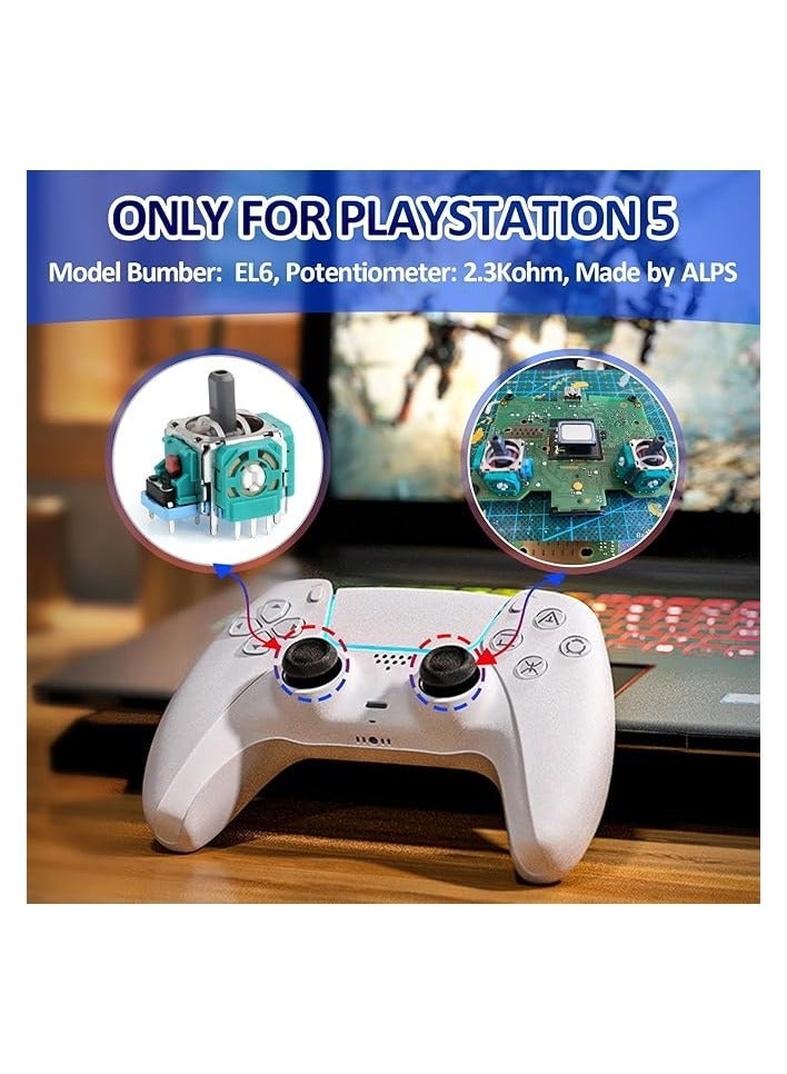 راكسوم 4 قطعة عصا تحكم ثلاثية الأبعاد PS5 بديلة لوحدة تحكم بلاي ستيشن 5 PS5 عصا تحكم بديلة PS5 عصا تناظرية بديلة لوحدة تحكم وحدة تحكم عصا التحكم PS5 استبدال الملحقات  - Image 5