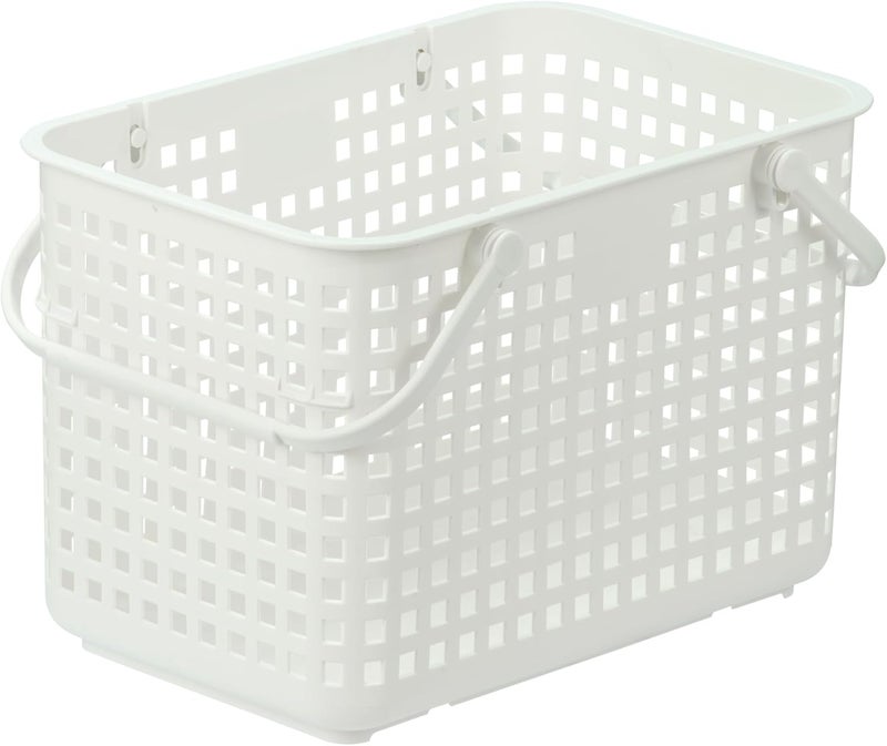 inochi Nachi Multi Purpose Basket with Strap Handbag, For Household Storage, Picnic, Beach, Camping, With Lid and Handle, High Quality PP, Lightweight, White (46x 32x31cm) - Image 3