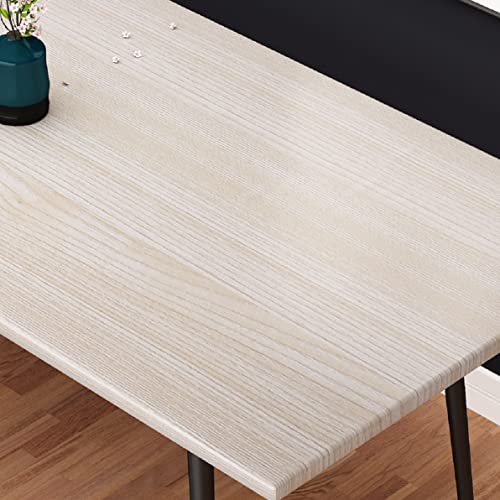Livelynine Light Wood Grain Peel and Stick Wallpaper 158x197 Kitchen Cabinet Wallpaper Peel and Stick Waterproof Contact Paper for Countertops White Desk Covering Counter Covers Dresser Vinyl Wrap - Image 3