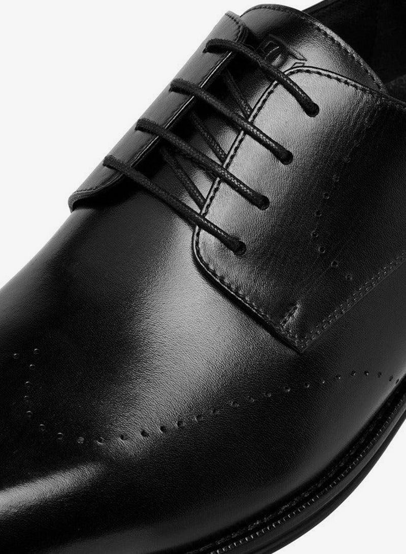 DUCHINI Men's Solid Lace-Up Derby Shoes - Image 5