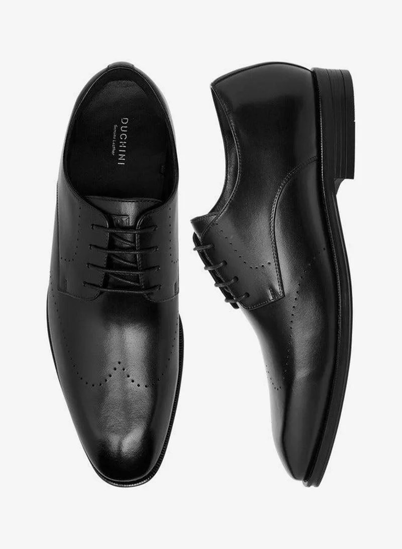 DUCHINI BLACK Men's Solid Lace-Up Derby Shoes for Men | Best Price UAE