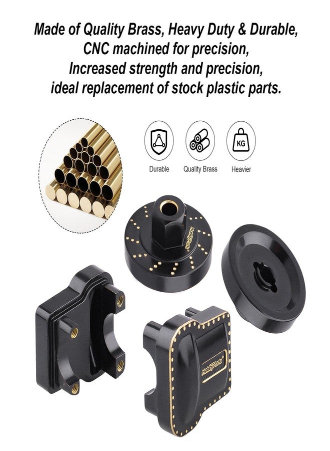 HobbyPark Brass Diff Covers Brass Wheel Weights Spacers Extended Wheel Hex Hubs Offset for 1/18 Traxxas TRX4M TRX4MT Upgrades Parts - Image 3