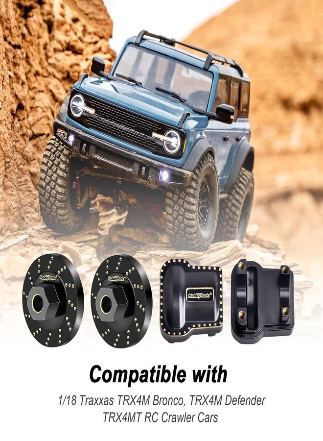 HobbyPark Brass Diff Covers Brass Wheel Weights Spacers Extended Wheel Hex Hubs Offset for 1/18 Traxxas TRX4M TRX4MT Upgrades Parts - Image 2
