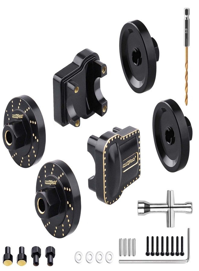 HobbyPark Brass Diff Covers Brass Wheel Weights Spacers Extended Wheel Hex Hubs Offset for 1/18 Traxxas TRX4M TRX4MT Upgrades Parts - Image 1