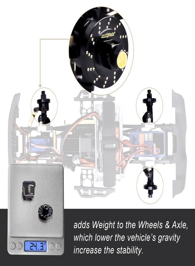HobbyPark Brass Diff Covers Brass Wheel Weights Spacers Extended Wheel Hex Hubs Offset for 1/18 Traxxas TRX4M TRX4MT Upgrades Parts - Image 4