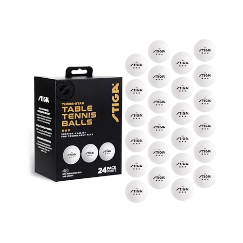 Stiga 3-Star Table Tennis Balls, White (24 Pack) - Image 1