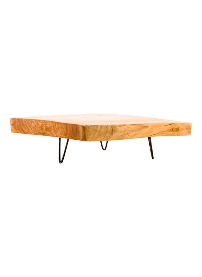 Restaurantware - Restaurantware- 15 x 14 x 1.5 Inch Rustic Cake Stand, 1 Durable Footed Serving Tray - 3-Legged, Slab Design, Wood Rustic Food Display Stand, Shatterproof, For Hors d'oeuvres, Appetizers, And Snacks - Image 1