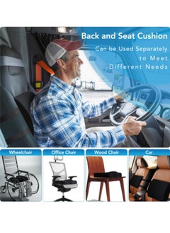 Super ZYouth Coccyx Seat Cushion & Lumbar Support Pillow for Office Chair, Car, Wheelchair Memory Foam Chair Cushion for Sciatica, Lower Back & Tailbone Pain Relief Desk Pad with Adjustable Strap, Black  - Image 4