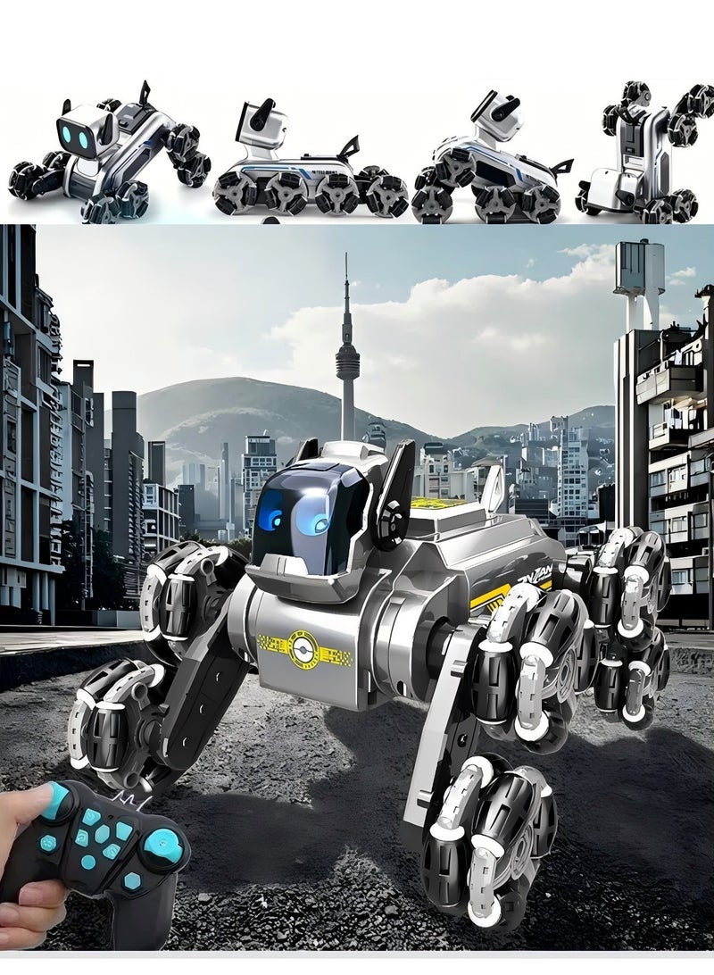 هالاكيدس لعبة كلب بجهاز تحكم عن بعد _ كلب روبوت ذكي _ جرو روبوت بثماني عجلات لغرفة المعيشة في ساحة غرفة النوم الخارجية ، لوازم ترفيهية للأطفال الصغار ، جرو آلي قابل لإعادة الشحن للأطفال - Image 1