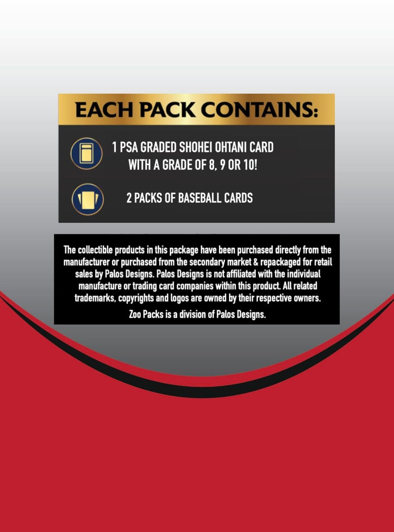Palos Designs Shohei Ohtani PSA Graded Card Mystery Power Pack - 1 PSA Graded Ohtani Card and 2 Packs of Cards Per Pack - Amazon Exclusive - Image 2
