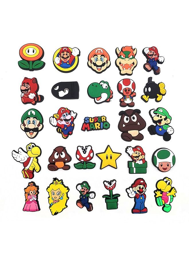 27 Pcs Decoration Sandals Shoe Charms, PVC Waterproof Cartoon Shoe Decoration Accessories Charms, Crocs Decoration Charm (Colorful) - Image 1