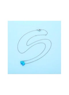 Fayrouz Jewellery Fayruz Jewelry Stainless Steel Blue Opal Chain Necklace 45cm Length, Blue Opal, for Women 18K White Gold Plated Steel Fashion Jewelry Necklace Chunky Jewelry for Girls and Women  - Image 4