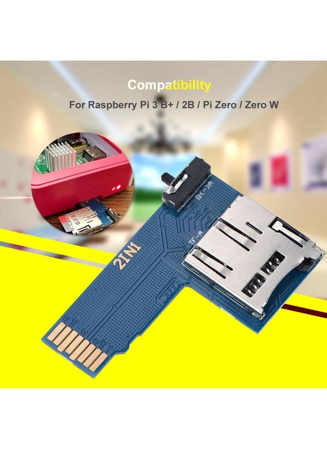 Thoraya - Dual System Dual TF Card Switcher Adapter Memory Board for Raspberry Pi B+/ 2B/ 3B - Image 1