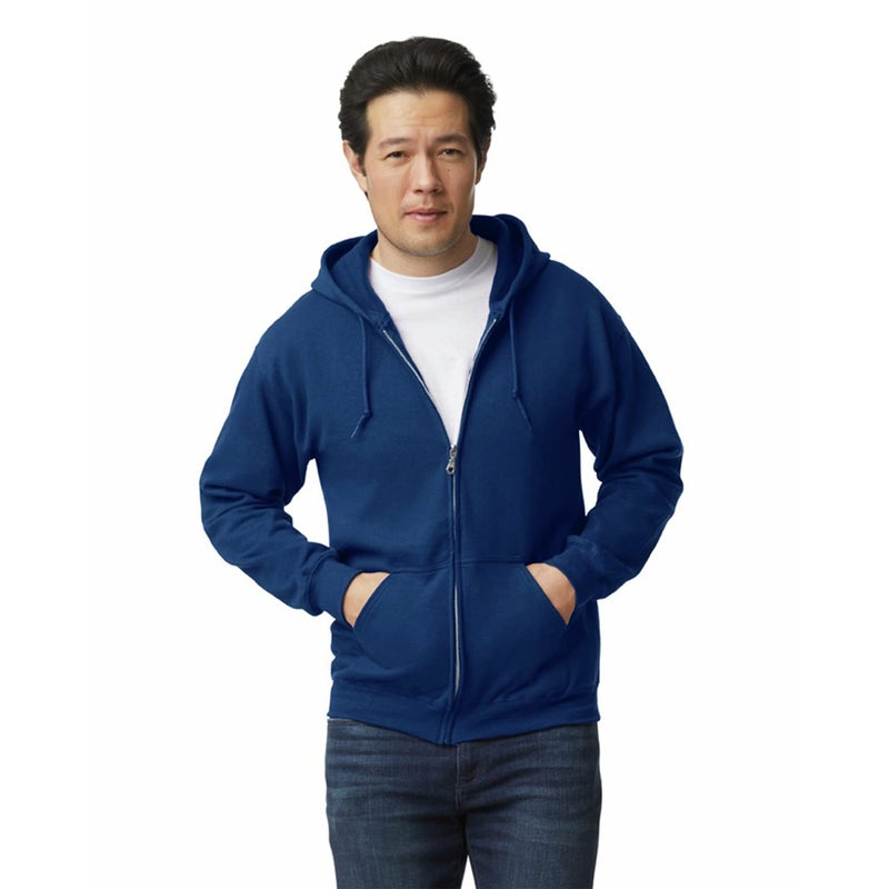 Gildan UGP Campus Apparel Gildan Men's Fleece Zip Hooded -Sweatshirt Style G18600, Navy, Large - Image 1