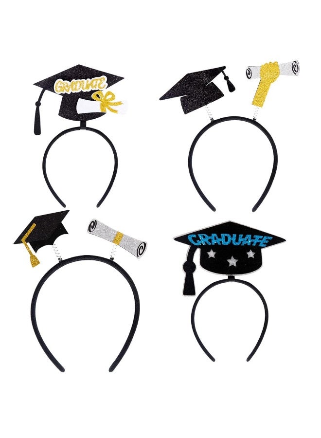 fantasize 4 Pack Graduation Headband Cap and Hair Accessories - Suitable for Party Dress Up Costume Decorations - Image 1
