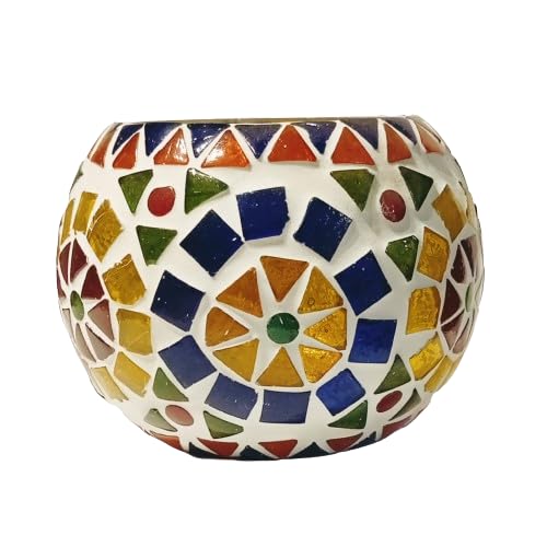 BHAVIKA DECOR Mosaic Glass Tealight Votive Candle Holder with Tea Light Candles for Indoor Outdoor Decoration Christmas Decoration ItemsChristmas Candle Holder001 - Image 5