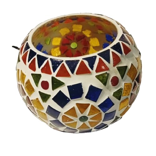 BHAVIKA DECOR Mosaic Glass Tealight Votive Candle Holder with Tea Light Candles for Indoor Outdoor Decoration Christmas Decoration ItemsChristmas Candle Holder001 - Image 4