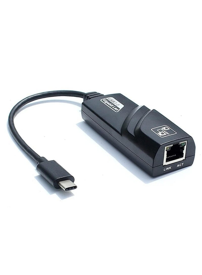 USB 3.0 Type-C to Ethernet Adapter (10/100/1000Mbps, RJ45 LAN Converter) - Image 1