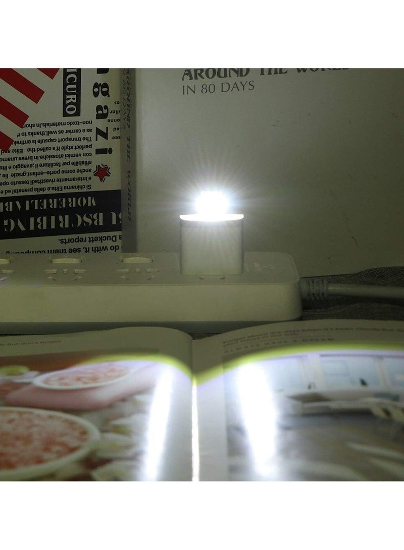 بيعتكلها 5 قطع مصباح ليلي محمول مزود ببطاقة جيب صغيرة وسلسلة مفاتيح LED تعمل بالطاقة USB وإضاءة ليلية لبنك الطاقة والكمبيوتر المحمول (عبوة من 5 قطع، LED أبيض) - Image 4