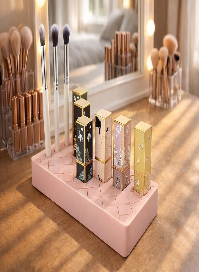 Ternero Silicone Lipstick Organiser, Super Soft Flexible Makeup Storage Holder, Press and Lift Design, Travel Friendly - Image 1