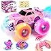Drefirsa Princess Remote Control Car for Girl Pink Monster Truck with DIY Sticker Headlight Colorful Wheel Light Rotation Spin and Spray Toy Cars for Girl Age 46 68 812 Birthday Gift - Image 2