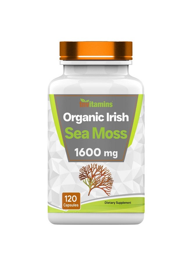 tnvitamins Organic Irish Sea Moss: 1600mg - 120 Capsules | Two Month Supplt Simply Organic Sea Moss Powder Capsules are Highly Potent, and Absorbable! | Non-GMO | Made in The USA! - Image 1