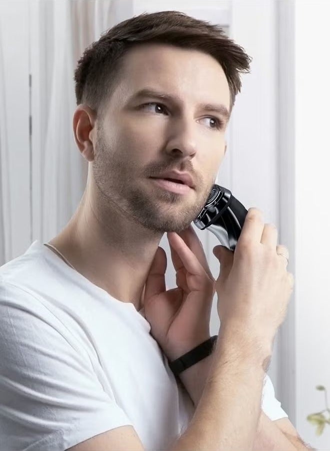 إنشن ماكينة حلاقة كهربائية لإزالة شعر الوجه بمنفذ USB وماكينة حلاقة دوارة مقاومة للماء وماكينة تشذيب اللحية للرجال مع شاشة رقمية - Image 1