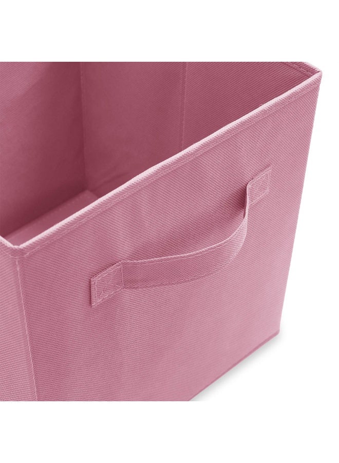 Casafield Set of 6 Collapsible Fabric Cube Storage Bins, Light Pink - 11" Foldable Cloth Baskets for Shelves, Cubby Organizers & More - Image 3