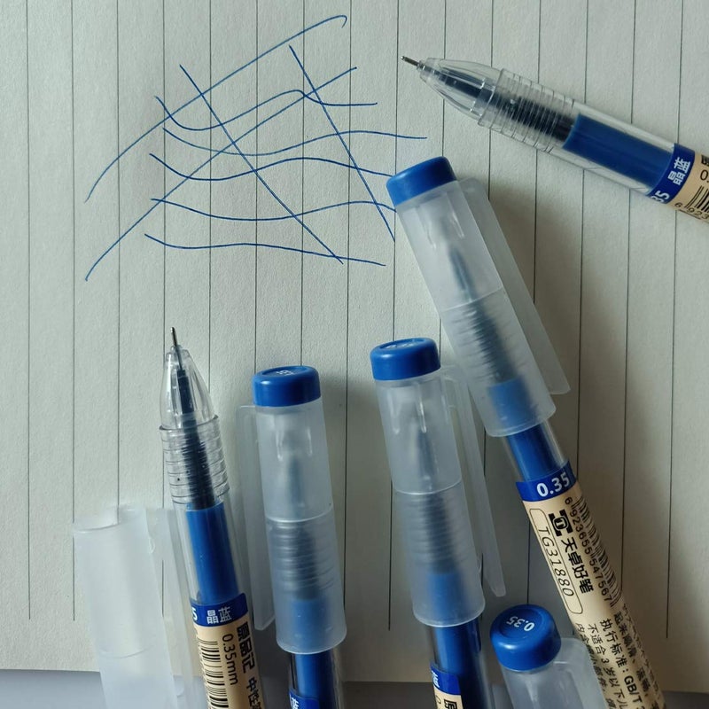 sencoo 5 pack Blue Gel Ink Pen Extra Fine Point Pens Ballpoint pen 0.35mm Blue For Office School Stationery Students Pens - Image 3
