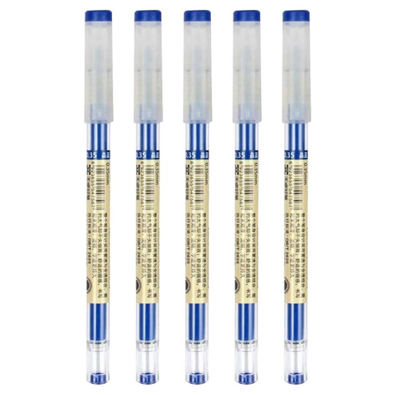 sencoo 5 pack Blue Gel Ink Pen Extra Fine Point Pens Ballpoint pen 0.35mm Blue For Office School Stationery Students Pens - Image 1