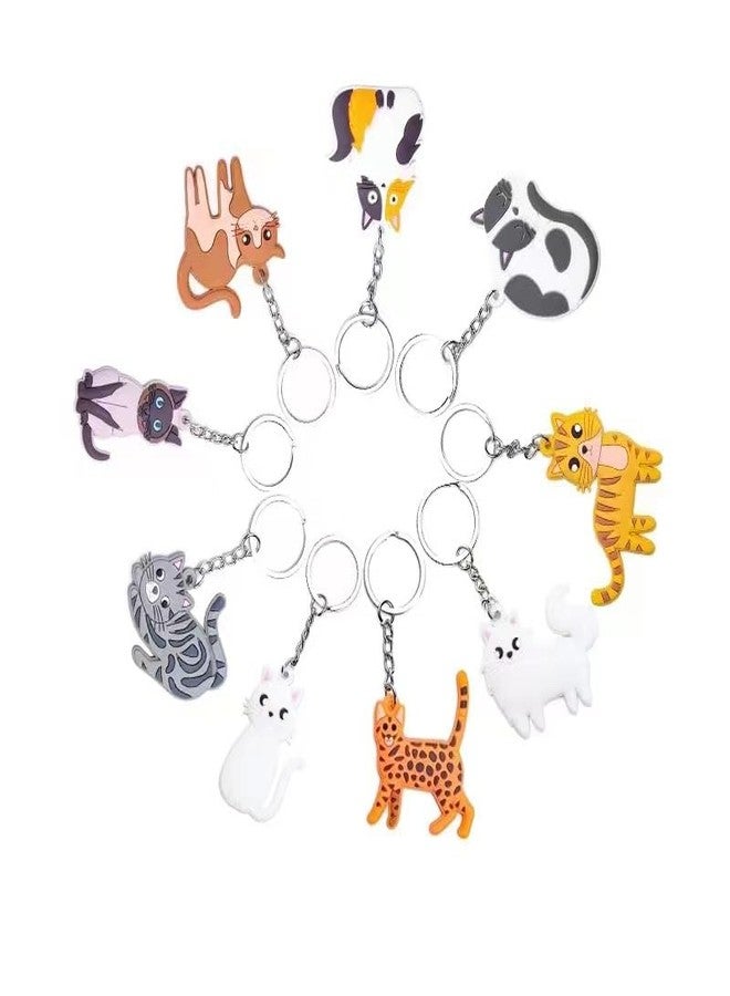 POYAMUSE Lovely Cats Keyring - Cartoon Cat Key chain for Women Girls Pet Memorial Jewelry - Cat Shows Cat Cafes Souvenir-cow - Image 2